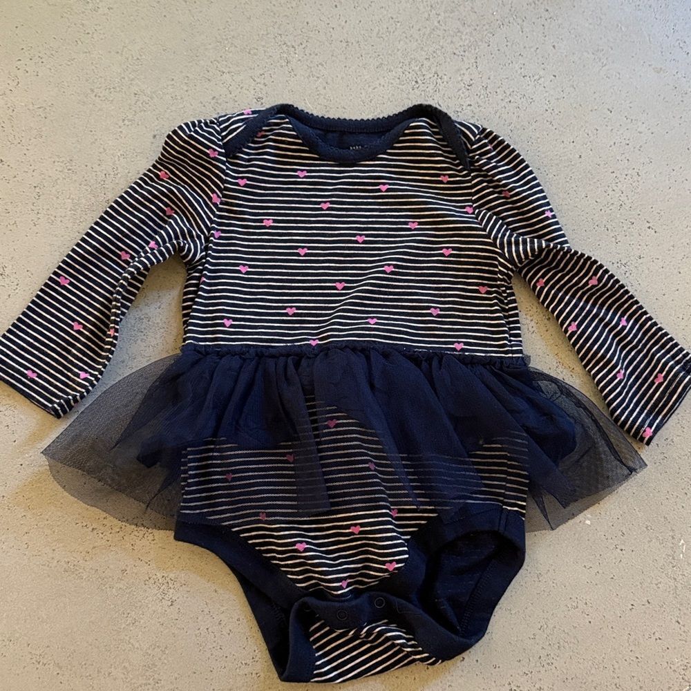 Gap Striped Baby Onesie with Tulle Skirt 18-24M